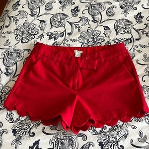 Red jcrew scallop shorts 4